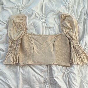 Cream Urban Outfitters Cropped Top, size M